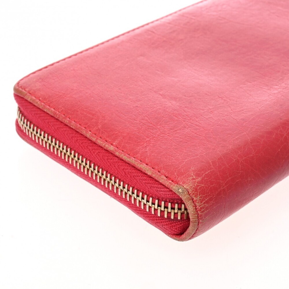 BALENCIAGA Pink Leather Zip Around Long Wallet - Picture 6 of 11